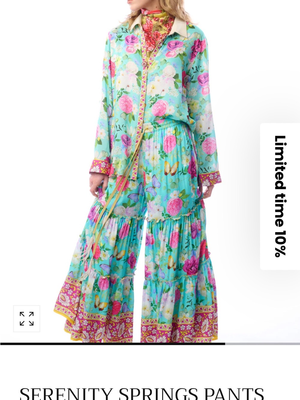 NWT Aratta Silent Journey Serenity Springs Wide Leg Pants - Picture 9 of 16